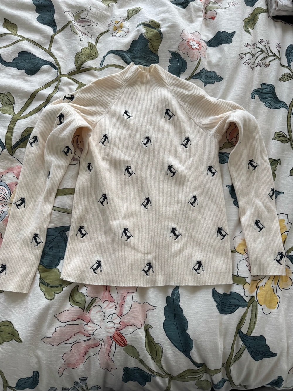 Anthropologie Maeve Cream Ribbed Top